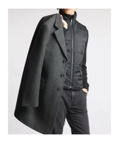 Fay Tailored Three-button Coat With Herringbone Pattern And Padded Insert In Animal Print