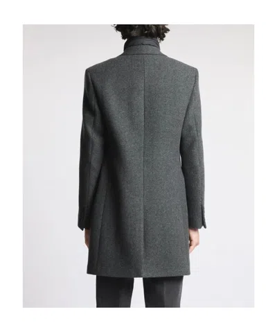 Fay Tailored Three-button Coat With Herringbone Pattern And Padded Insert In Animal Print