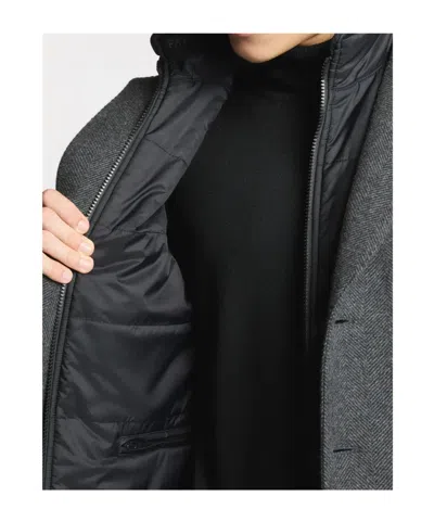 Fay Tailored Three-button Coat With Herringbone Pattern And Padded Insert In Animal Print