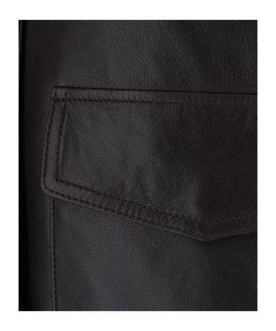 Arma Flap-pocket Leather Jacket In Black