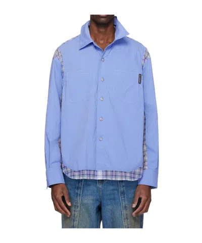 Andersson Bell Mesh Patchwork Shirt In Blue