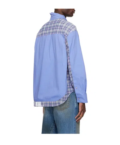 Andersson Bell Mesh Patchwork Shirt In Blue