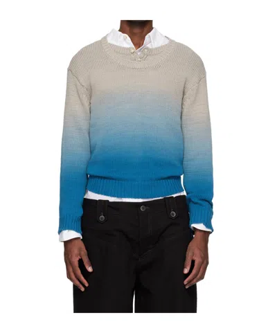 Andersson Bell Gradient Henley Collar Sweater In Multi