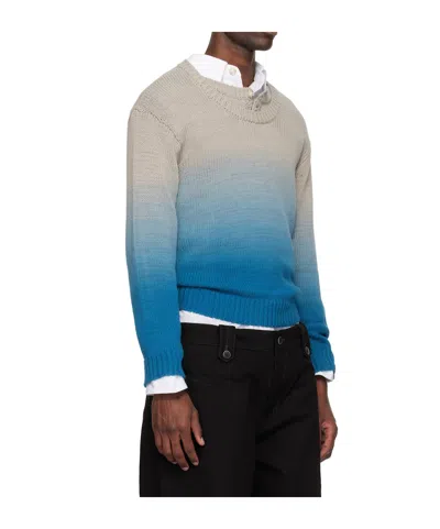 Andersson Bell Gradient Henley Collar Sweater In Multi