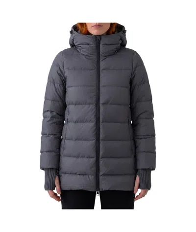 Herno Two Layer Hooded Nylon A Line Jacket In Blue