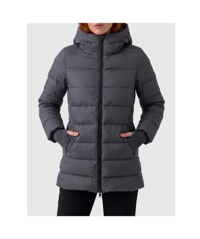 Herno Two Layer Hooded Nylon A Line Jacket In Blue