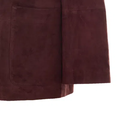 Max Mara Long-sleeve Leather Jacket In Brown
