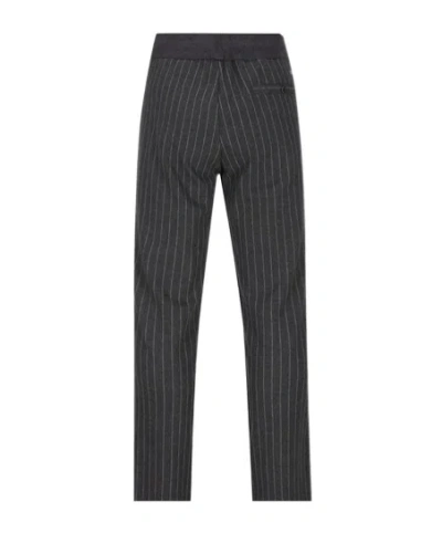 Herno Pinstripe-pattern Drawstring Trousers In Gray