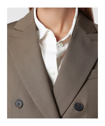Max Mara Double-breasted Coat In Brown