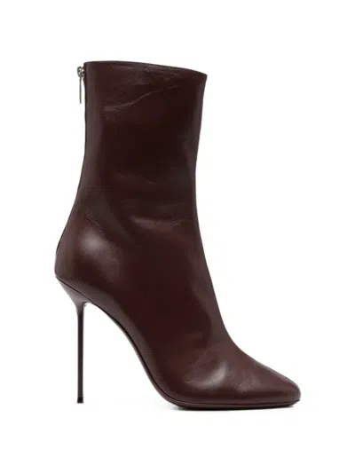 Paris Texas Lidia Leather Ankle Boots In Red