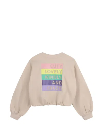 Billieblush Logo-print Elasticated-hem Sweater In Neutral