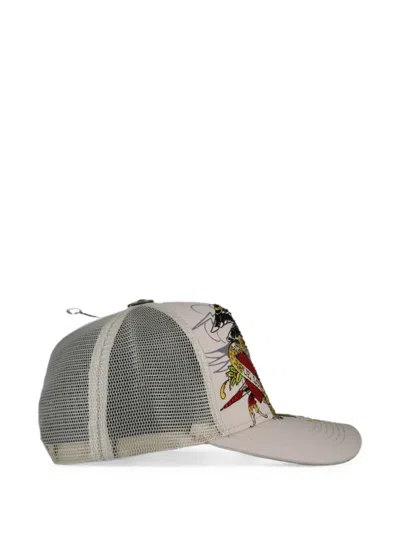 Ed Hardy Rhinestone-embellished Eagle-print Hat In Multi