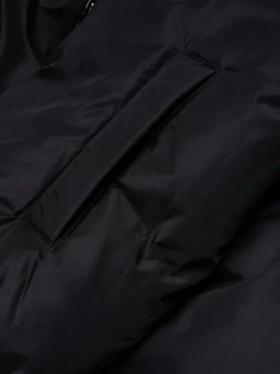 Diesel 로고 패치 후드 패딩 재킷 In Black