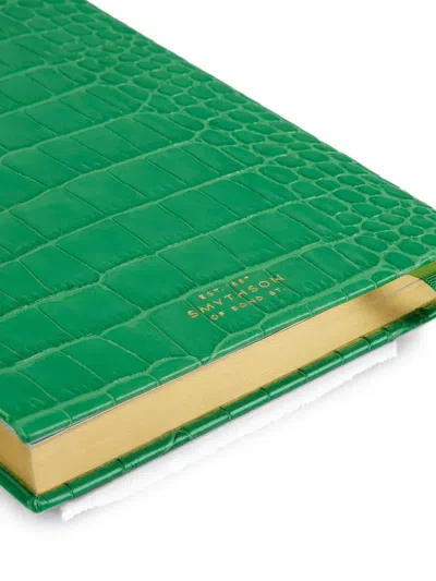 Smythson Soho Mara Leather Notebook In 그린