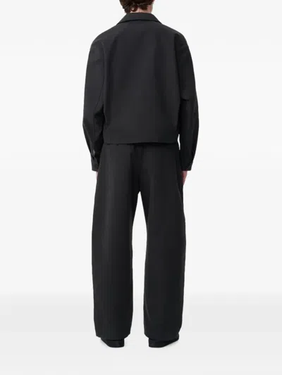Studio Nicholson Cotton Concealed Placket Overshirt In Black
