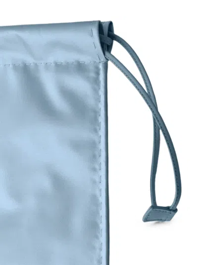Prada Wish Silk Duchesse Drawstring Pouch Bag In Blue