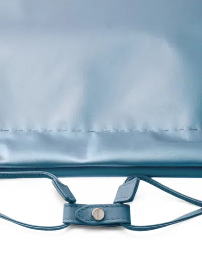 Prada Wish Silk Duchesse Drawstring Pouch Bag In Blue