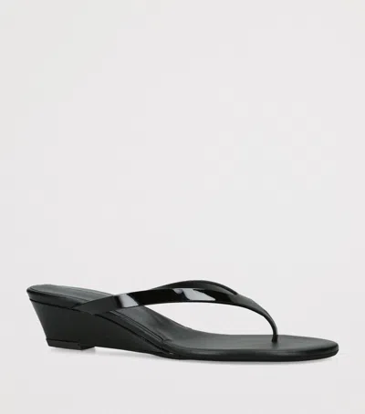 Christopher Esber Leather Scala Wedge Sandals 45 In Black