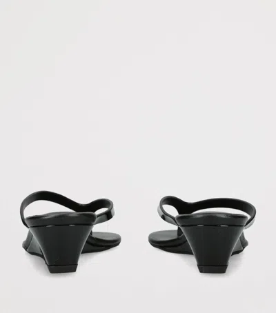 Christopher Esber Leather Scala Wedge Sandals 45 In Black
