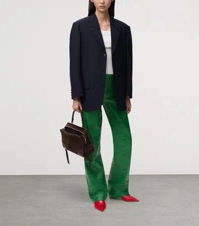 Loewe Wool Single-breasted Blazer In Blue
