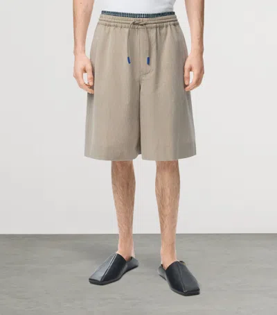 Loewe Layered Drawstring Shorts In Neutral