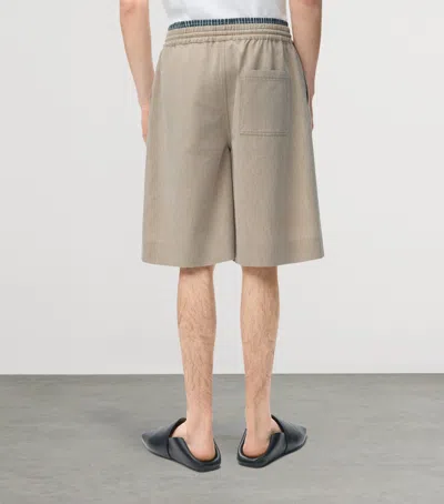 Loewe Layered Drawstring Shorts In Neutral