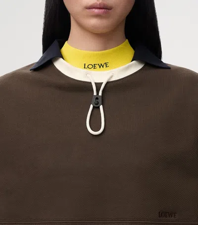 Loewe Cotton-blend Drawstring Sweatshirt In Burgundy