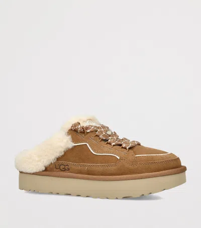Ugg Suede Lowmel Mules In Brown