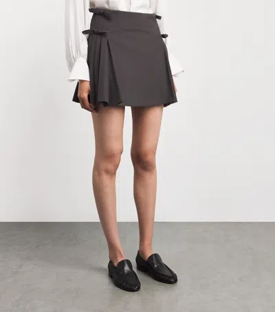 Sandro Paris Side-bow Pleated Mini Skirt In Multi