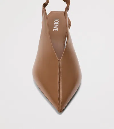 Loewe Origami Cubic 45 Slingback Pumps In Nappa Leather In Brown