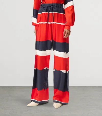 Loewe Printed Silk Twill Wide-leg Pants In Multi