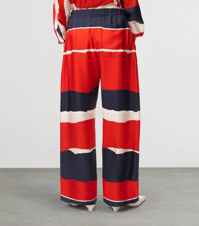 Loewe Printed Silk Twill Wide-leg Pants In Multi