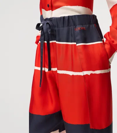 Loewe Printed Silk Twill Wide-leg Pants In Multi