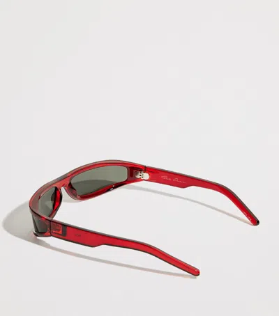 Rick Owens Fog Rectangular Sunglasses In Red