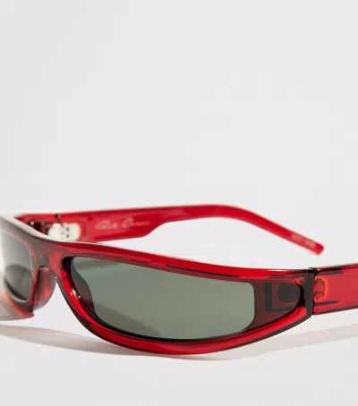 Rick Owens Fog Rectangular Sunglasses In Red
