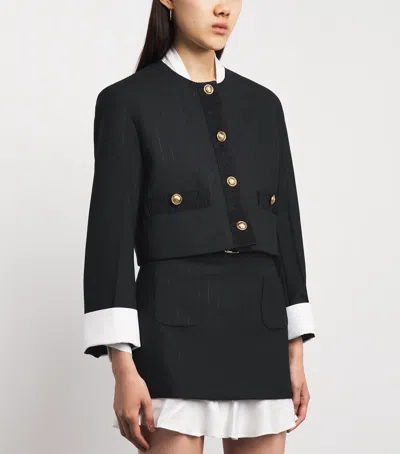 Sandro Paris Cropped Tailored Jacket In Black