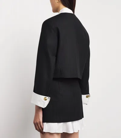 Sandro Paris Cropped Tailored Jacket In Black