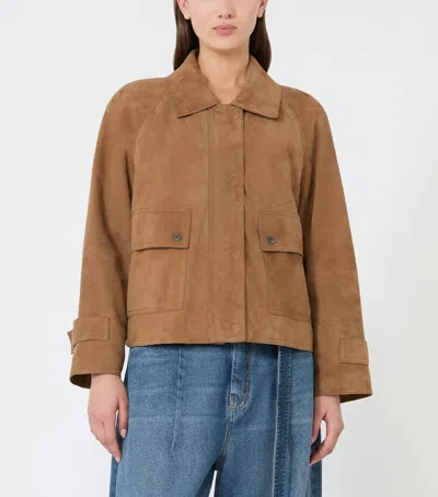 Weekend Max Mara Suede Jacket In Blue