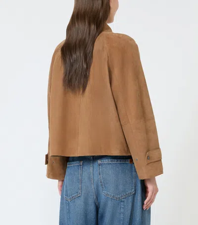 Weekend Max Mara Suede Jacket In Blue