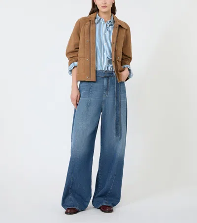 Weekend Max Mara Suede Jacket In Blue
