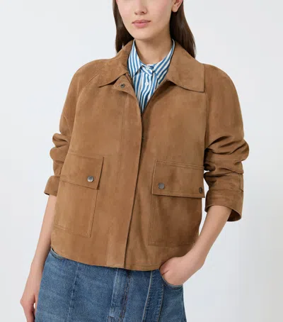 Weekend Max Mara Suede Jacket In Blue