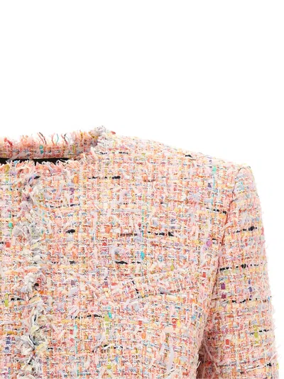 Balmain Tweed Blazer In Nylon-cotton Blend With Cupro Lining In Multi
