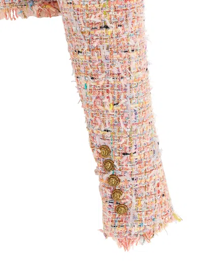 Balmain Tweed Blazer In Nylon-cotton Blend With Cupro Lining In Multi