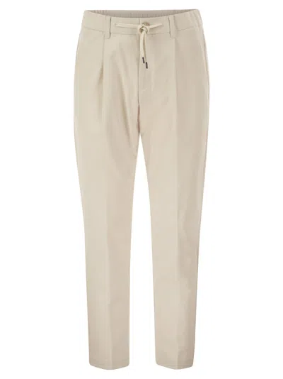 Herno Technical Fabric Drawstring Trousers In Neutral