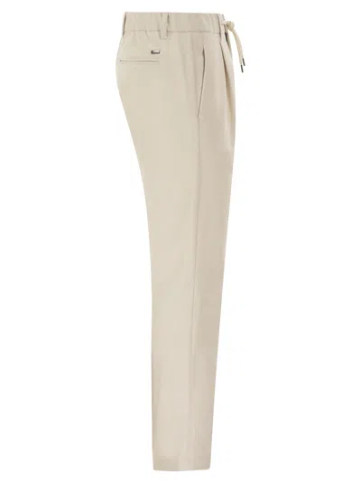 Herno Technical Fabric Drawstring Trousers In Neutral