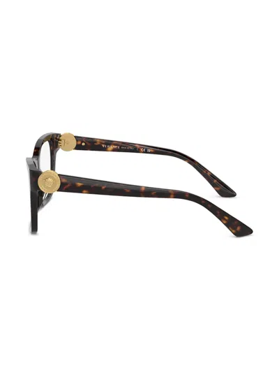 Versace Square-frame Glasses In Brown