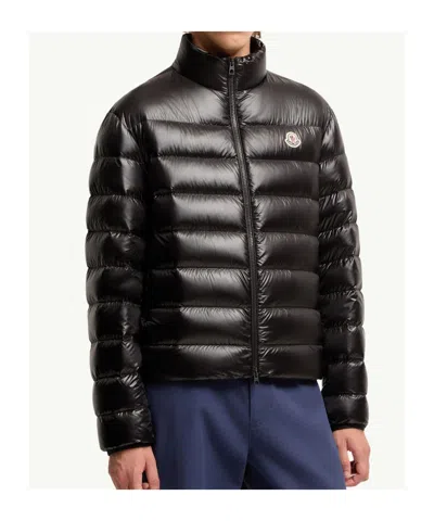 Moncler Water-repellent Micro Ripstop Down-filled Jacket With Drawstring Hem In Black