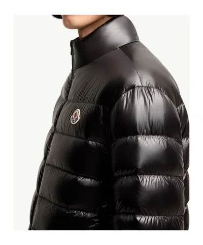 Moncler Water-repellent Micro Ripstop Down-filled Jacket With Drawstring Hem In Black
