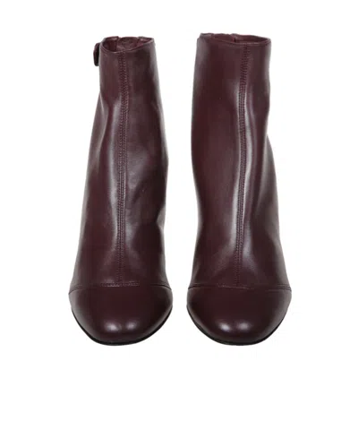 Francesco Russo Button-strap Zip-fastening Ankle Boots In Burgundy