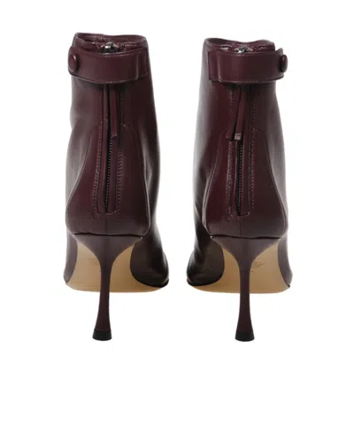 Francesco Russo Button-strap Zip-fastening Ankle Boots In Burgundy